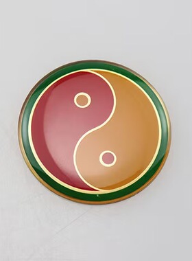 黄铜3厘米光面版潘氏万字福太极八卦手机贴万字标牌