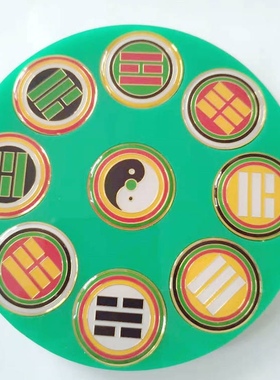 13厘米纯铜五龙吸财盘五行能量太极墙摆件五行招财福贴五龙