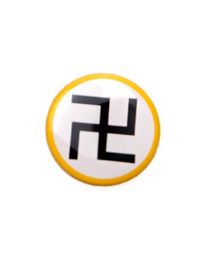 黄铜3公分潘氏版万字福太极八卦标牌手机贴自粘贴