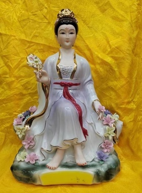 陶瓷花仙花神45厘米佛像神像牡丹仙子散花仙子百花仙子供奉摆件