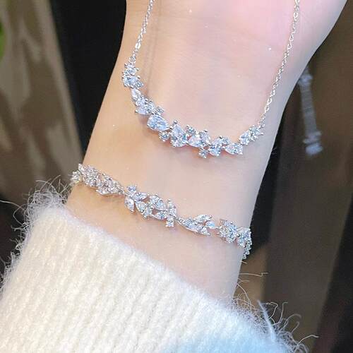 「紫藤花」纯银s999微笑项链女轻奢小众情人节锁骨链送礼生日礼物 - 图2