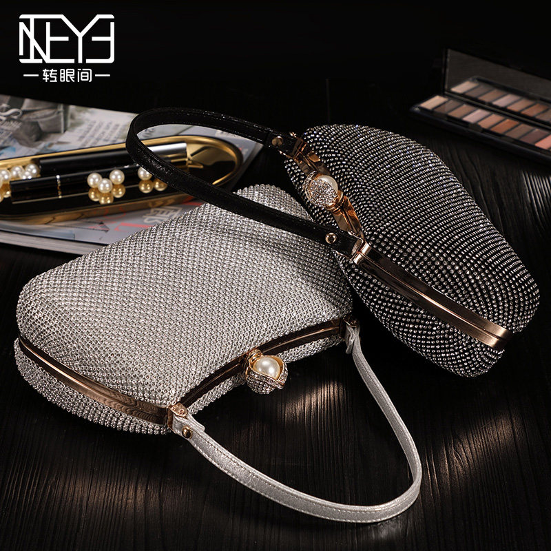 新款女宴会晚会名媛镶钻串珠晚宴包 转眼间女士包袋