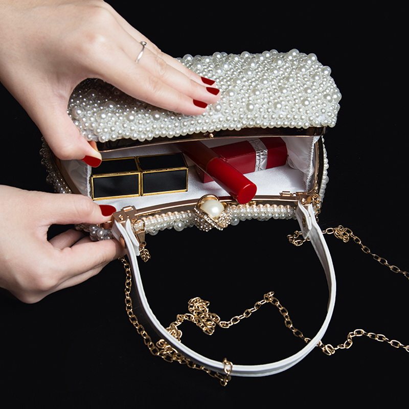 新款女宴会晚会名媛镶钻串珠晚宴包 转眼间女士包袋