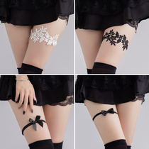 Golden Beauty Australia Sexy Black Lace Elastic Leg Ring Female Japan-ROK Pure Desire Leg With Strap Thighs Ornament 100 Matching Accessories