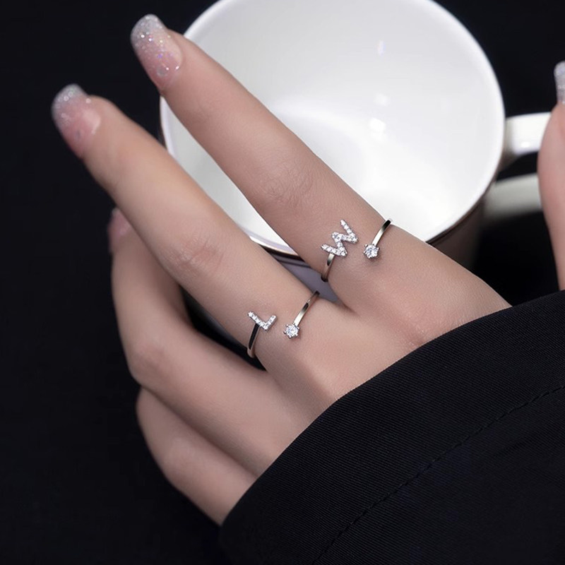 Letter 925 sterling silver ring with high quality