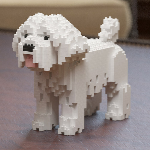JEKCA积卡马尔济斯犬摆件乔迁开业礼品家居装饰品拼插积木礼物 - 图1
