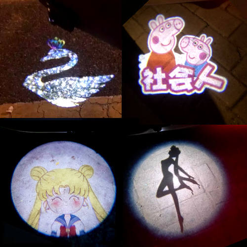 充电汽车门迎宾灯高清镭射开门车载投影门灯免接线无线感应照地灯 - 图3