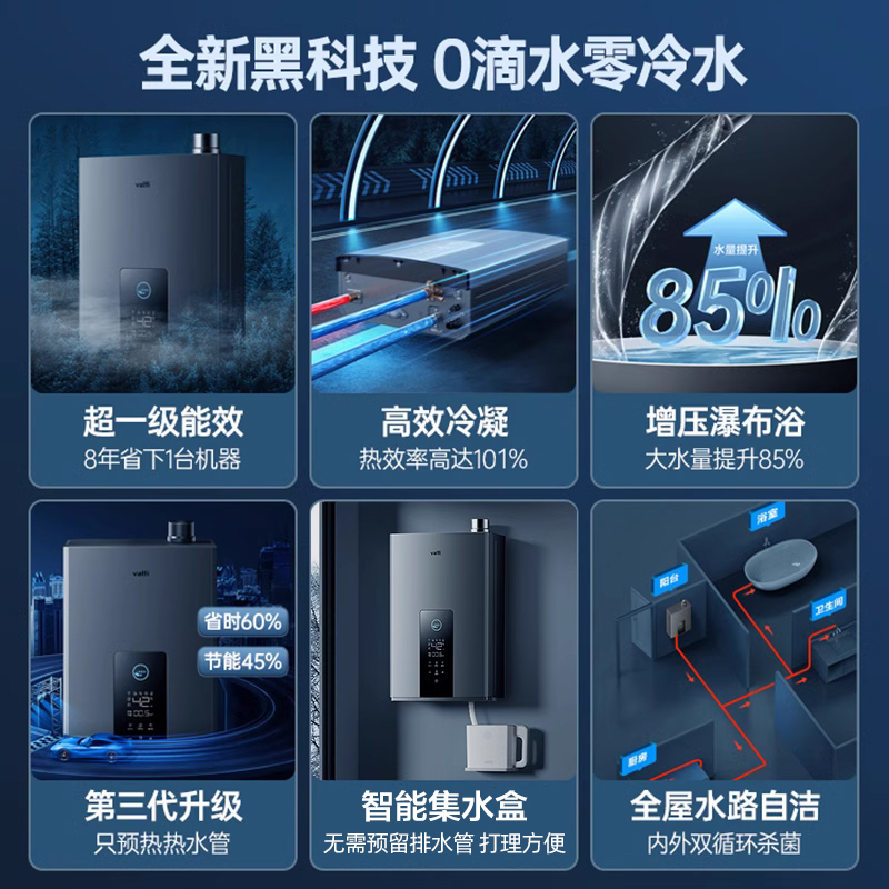 华帝燃气热水器12253-16升家用天然气一级节能零冷水燃气热水器 - 图0