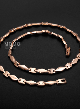 日本磁疗能量男女款黑胆石钛项圈