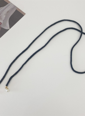 女款简约百搭细腰带打结绳子编织毛线裙子绑带带女打结皮带