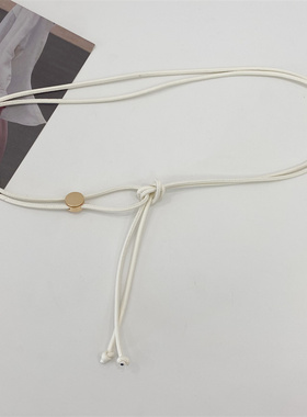 女款简约百搭细腰带打结绳子编织装饰配裙子绑带带女打结皮带