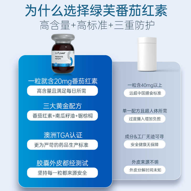 Springleaf澳洲绿芙番茄红素软胶囊60粒男性健康保健品备孕前列腺,淘宝优惠券,粉丝福利购,淘宝优惠卷