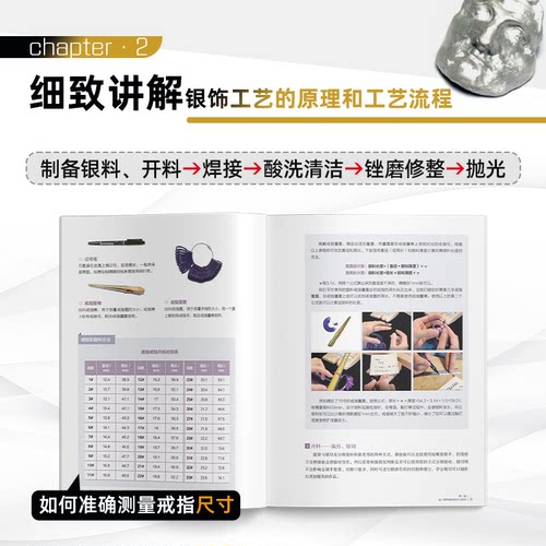 【当当图书】手工银饰技法全书 金工·银黏土俞云枝  著9787122444370新华书店正版 - 图0