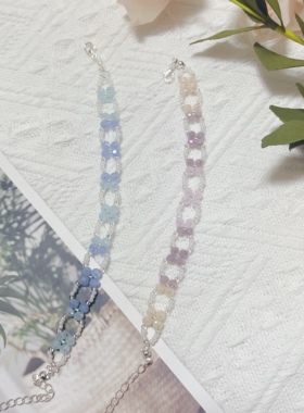 原创设计【幸运马卡龙】梦幻少女心简约手链手工DIY串珠材料包