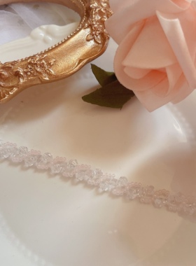 冰透水晶粉色手链少女气质首饰手工串珠DIY材料包