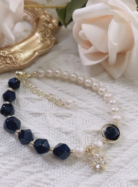 巴洛克手串时尚天然淡水珍珠手链女手工轻奢手链水晶手链合集