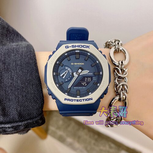 卡西欧G-SHOCK潮流八角形碳纤维农家橡树手表男GA-2110ET-8A/2A - 图0