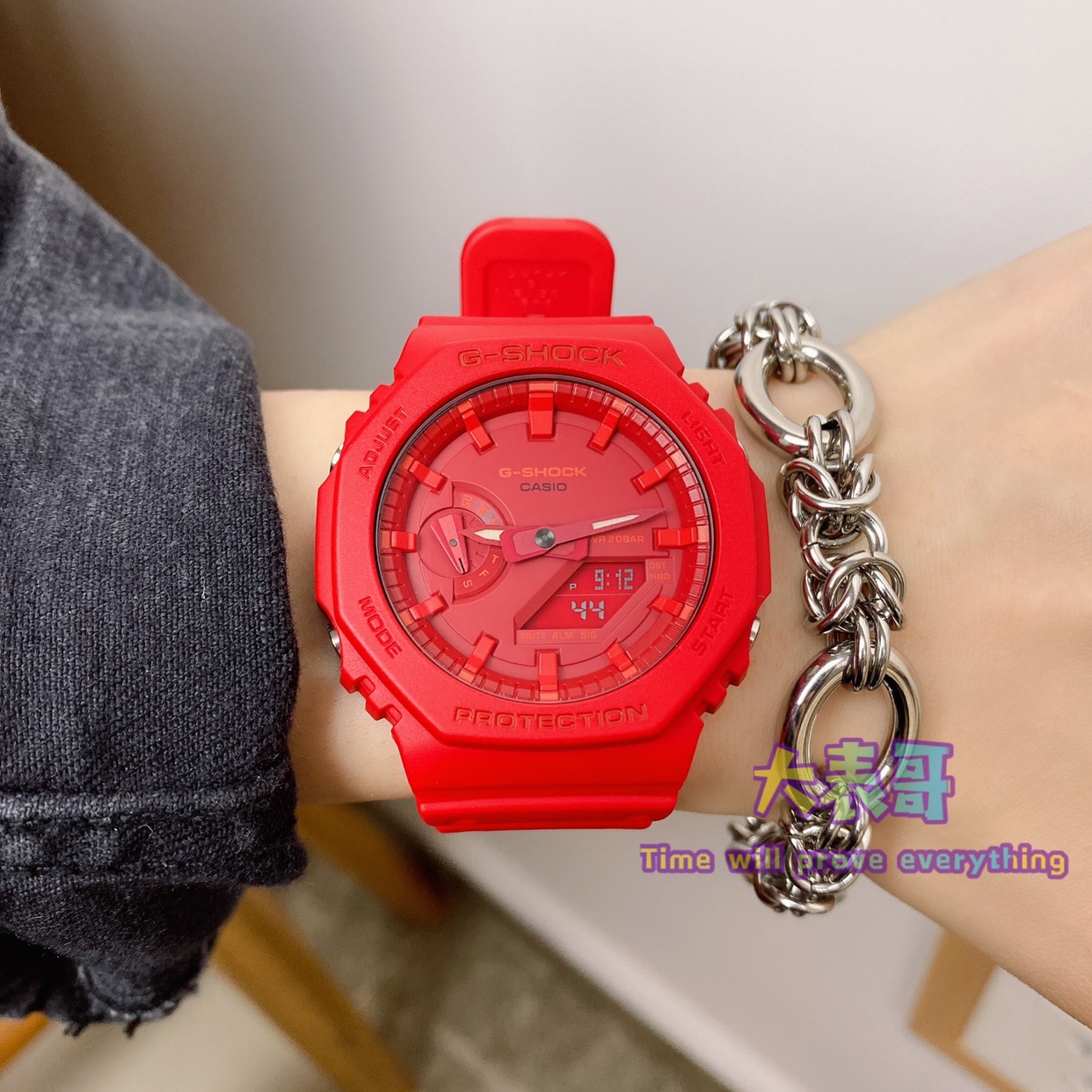 卡西欧G-SHOCK八角形碳纤维运动防水男女手表GA-2100-1/4A 2110ET - 图1