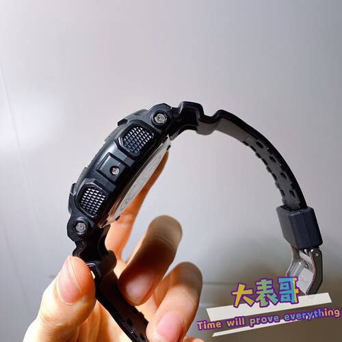 CASIO卡西欧双显防水运动手表G-SHOCK蓝迷彩电子男表 GA-100CB-1A - 图1