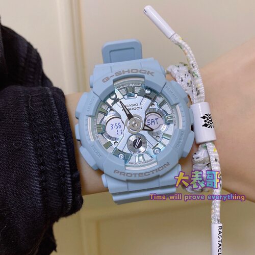 卡西欧正品G-SHOCK缩小版中性新款灰金防水手表男女GMA-S120MF-8A - 图3