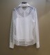 French niche hollow hook pattern lace shirt