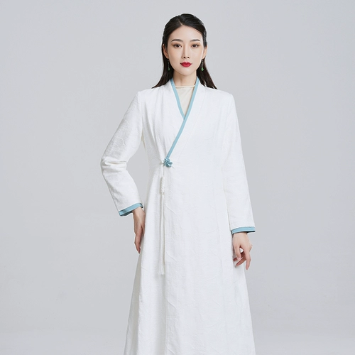 Ханьфу, ретро платье, весенняя куртка, из хлопка и льна, китайский стиль