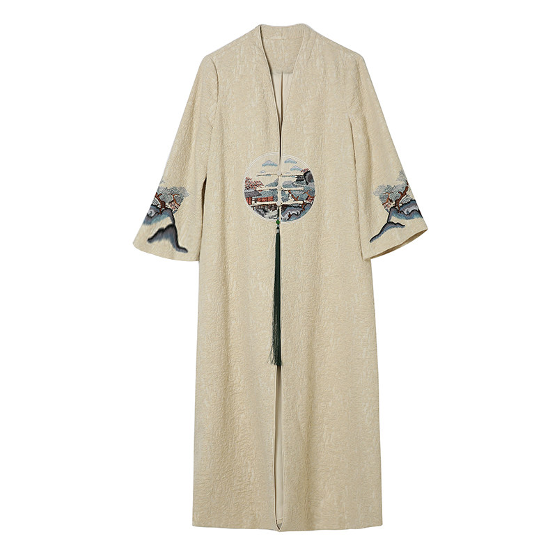 素飞唐装中国风改良复古棉麻汉服 素飞上衣