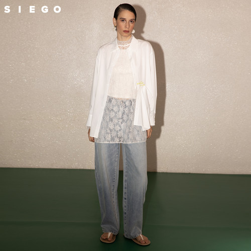 Siego西蔻炒盐做旧潮流大口袋牛仔阔腿老爹裤64511202 - 图2