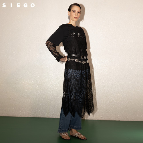 Siego西蔻保色洗弹性显腿型摩登潮流牛仔喇叭裤64511223 - 图1