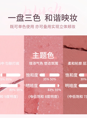 NOVO三色胭脂盘杏粉自然显气色