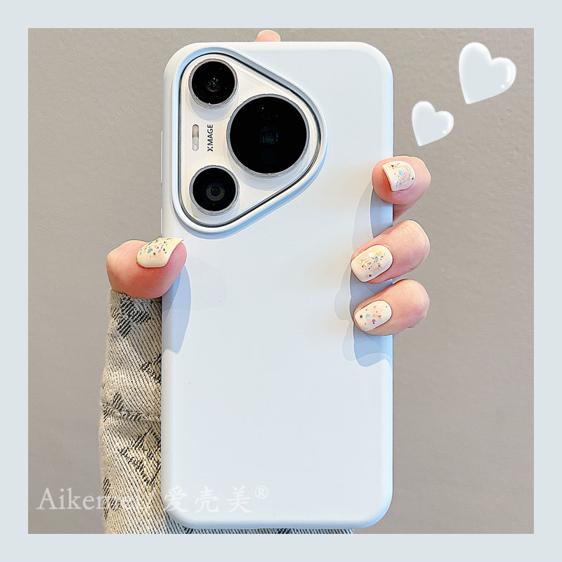 适用华为pura70pro+新款手机壳pura70/p60/p50pro荣耀100液态硅胶magic6情侣x50简约纯色p40肤感nova12防摔女 - 图1