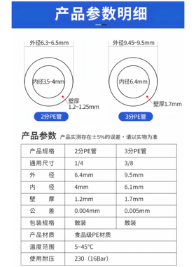 家用净水机饮水机2分3分PE管