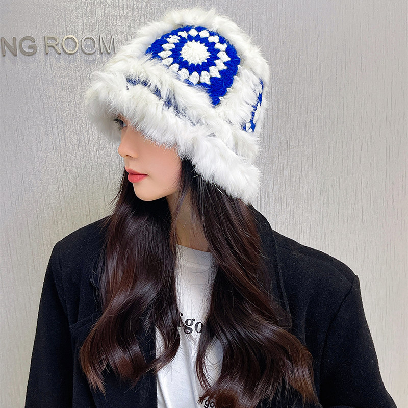 兔毛针织毛绒帽子女冬季毛茸茸虎头醒狮渔夫帽可爱显脸小毛线盆帽,淘宝优惠券,粉丝福利购,淘宝优惠卷