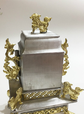 印章盒贴金手工法器摆件立体狮子