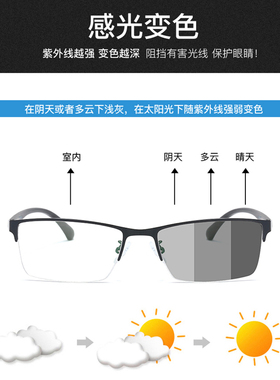 一体式男抗蓝光防紫外线近视眼镜
