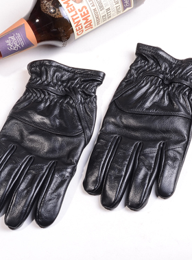 牛皮机车骑行防风保暖触屏手套