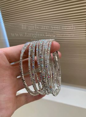 欧美风夸张多层开口手镯手环小众设计简约气质高级感手饰2025新款