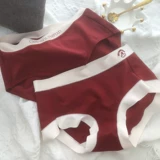 Оберег на день рождения, нижнее белье, комфортные штаны, красные трусы, средняя посадка, с акцентом на бедрах