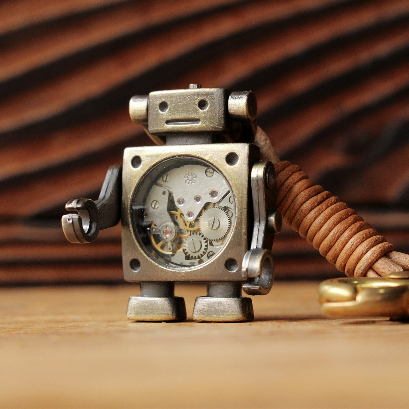 手工复古个性钥匙扣蒸汽朋克机械机器人包包配饰情侣挂件礼物定制