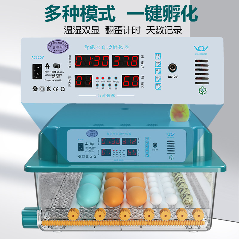 孵化器小型家用孵蛋器全自动智能孵化箱鸭鹅鸽子鹌鹑小鸡孵化机,淘宝优惠券,粉丝福利购,淘宝优惠卷
