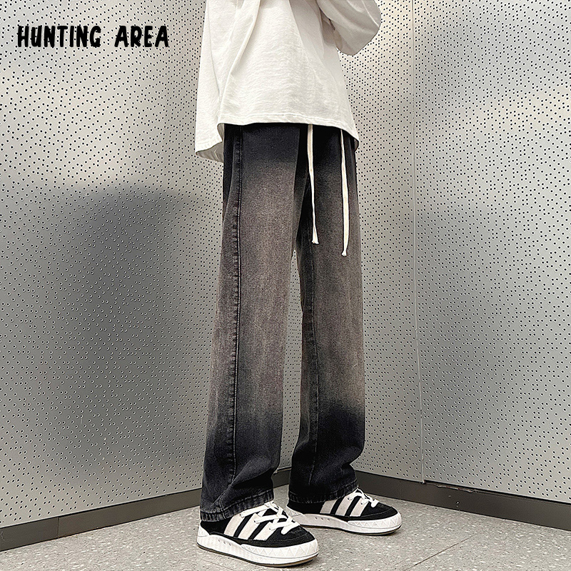 Hunting Area2023春季水洗渐变宽松直筒休闲牛仔裤男女同款 - 图1