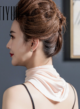 四季可佩戴的桑蚕丝针织套头围脖