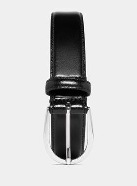Suitsupply黑色牛皮革皮带