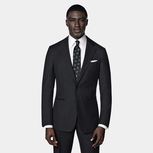 SUITSUPPLY深灰色羊毛西服合体商务男士西装上衣外套 - 图1