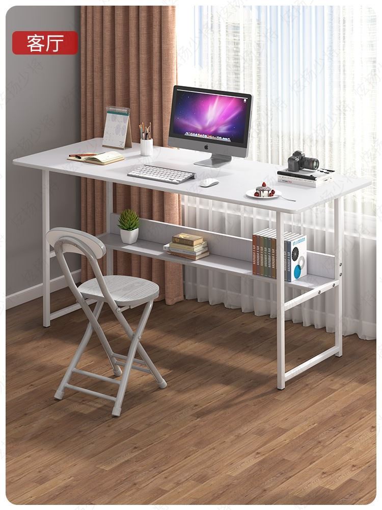 电脑桌台式小型卧室桌子家用学习桌书桌简约现代办公桌靠墙长条桌 - 图0
