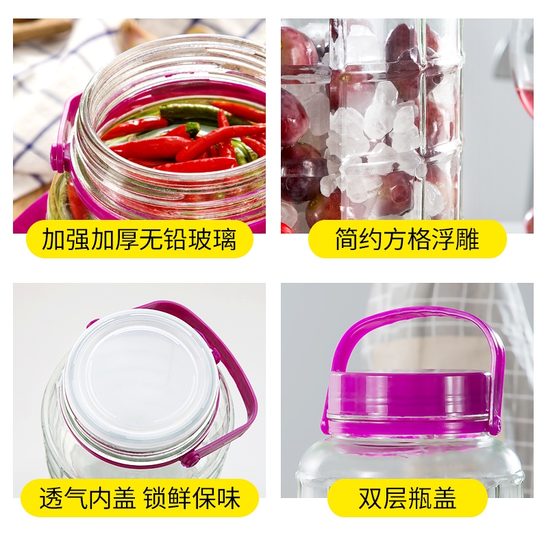 Lead-free thickened enzyme barrel glass bottle sealed jar