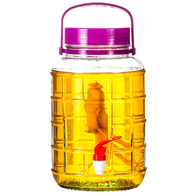 Lead-free thickened enzyme barrel glass bottle sealed jar