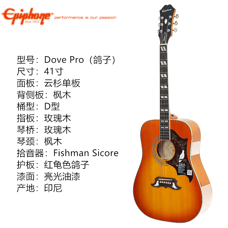 epiphone依霹风民谣单板gibson鸽子 柏代乐器吉他-民谣吉他