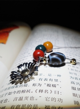 026银链天珠玛瑙红绿灯国潮项链