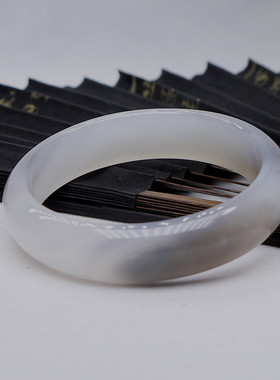 天然巴西玛瑙玉镯水墨色镯子